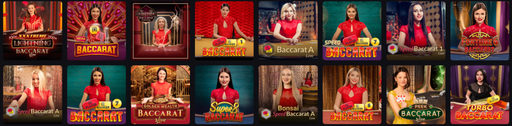 Amonbet live dealer games baccarat