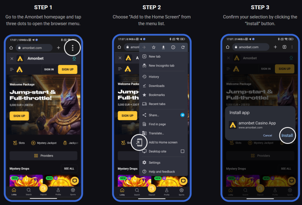 Amonbet casino app Android